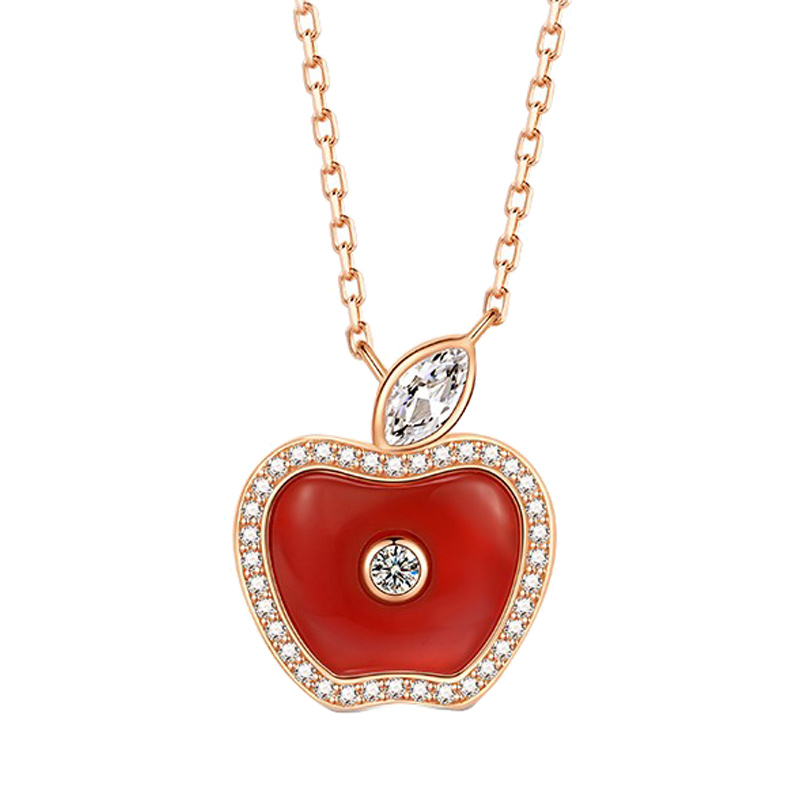 T400玛瑙苹果项链