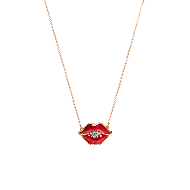ALLOVE 红唇镶钻 项链