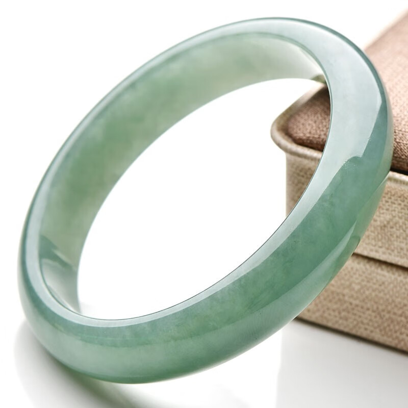 千载一玉 冰底油青玉翡翠手镯