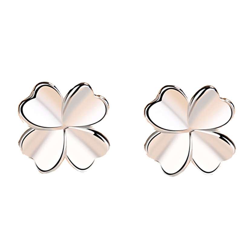 妙选 光面四叶草耳钉