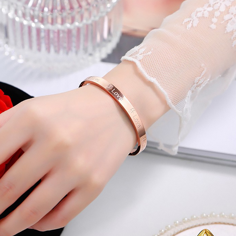 卓尼莎 开口玫瑰金色手镯