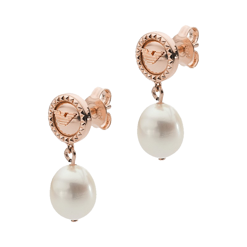 阿玛尼 玫瑰金珍珠耳饰