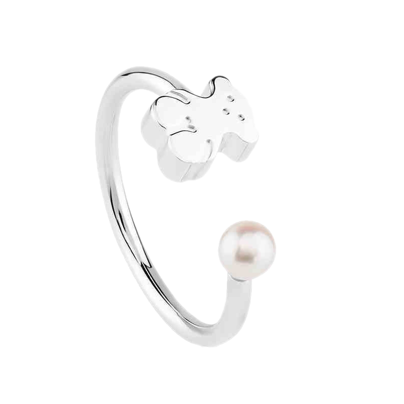 桃丝熊甜心开口珍珠戒指