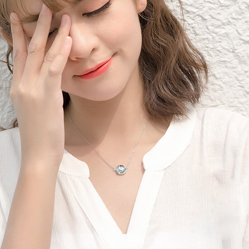 花芽 人鱼s925银项链