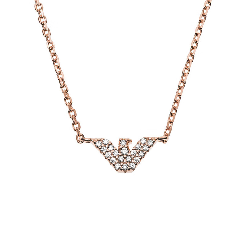 阿玛尼 925银镶钻钻石项链