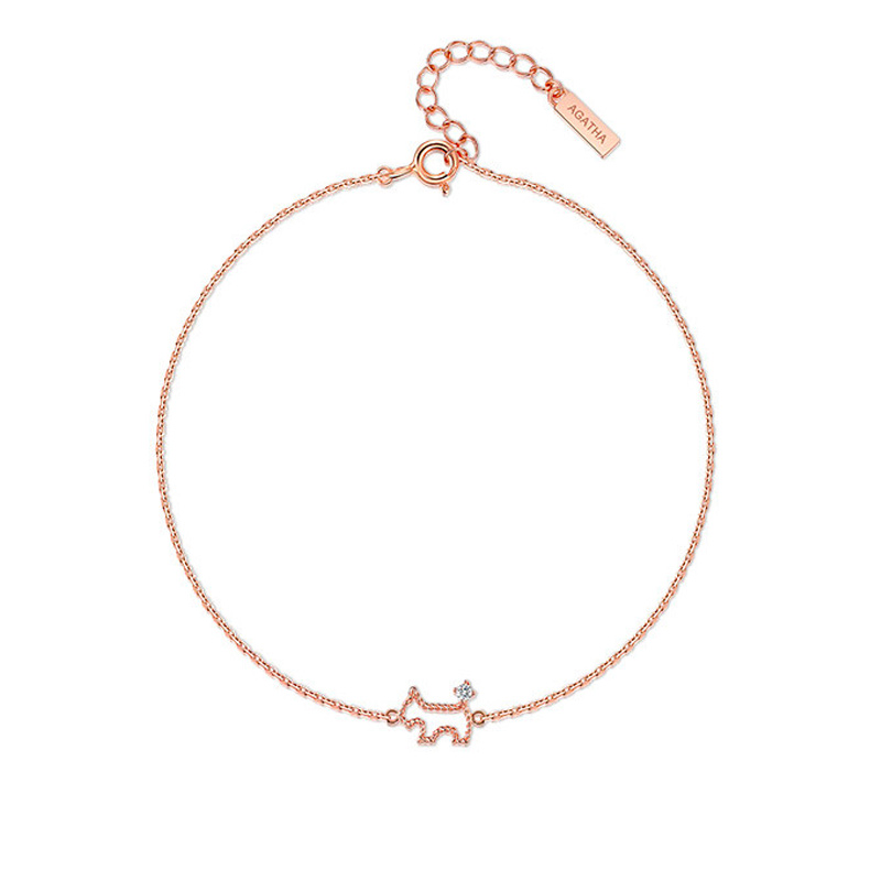 瑷嘉莎 扭绳小狗手链