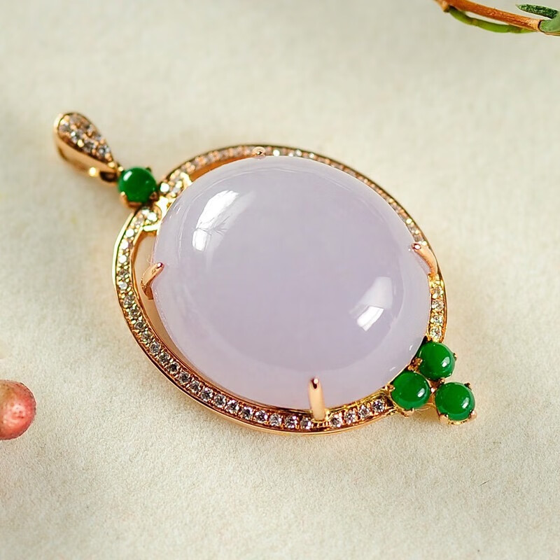 曼丽翠 浅紫色 翡翠吊坠