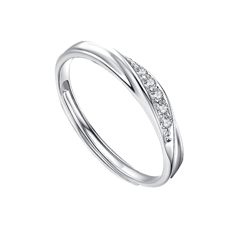 七可 纯银镶钻 戒指