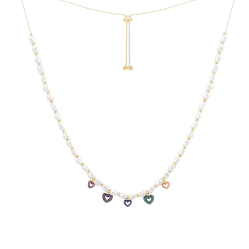 APM多彩爱心珍珠项链