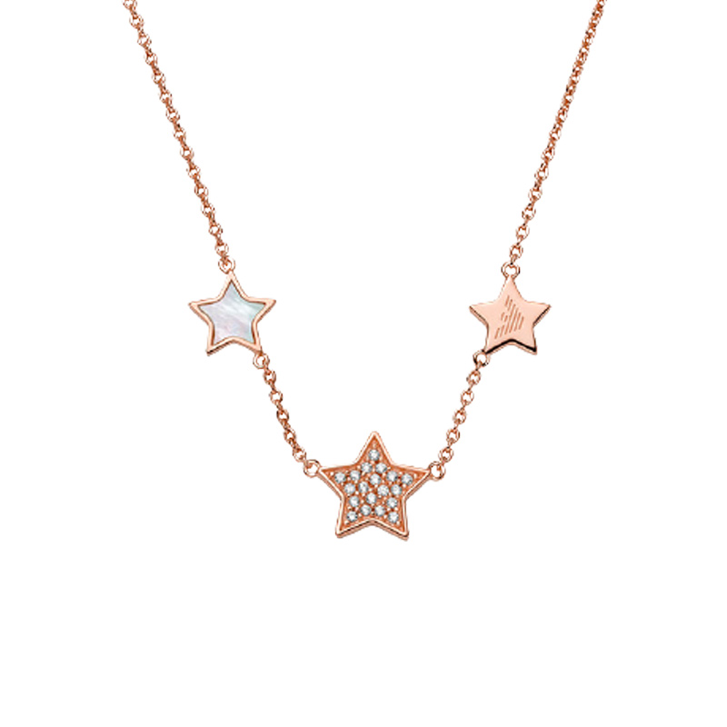 阿玛尼 镶钻星星项链