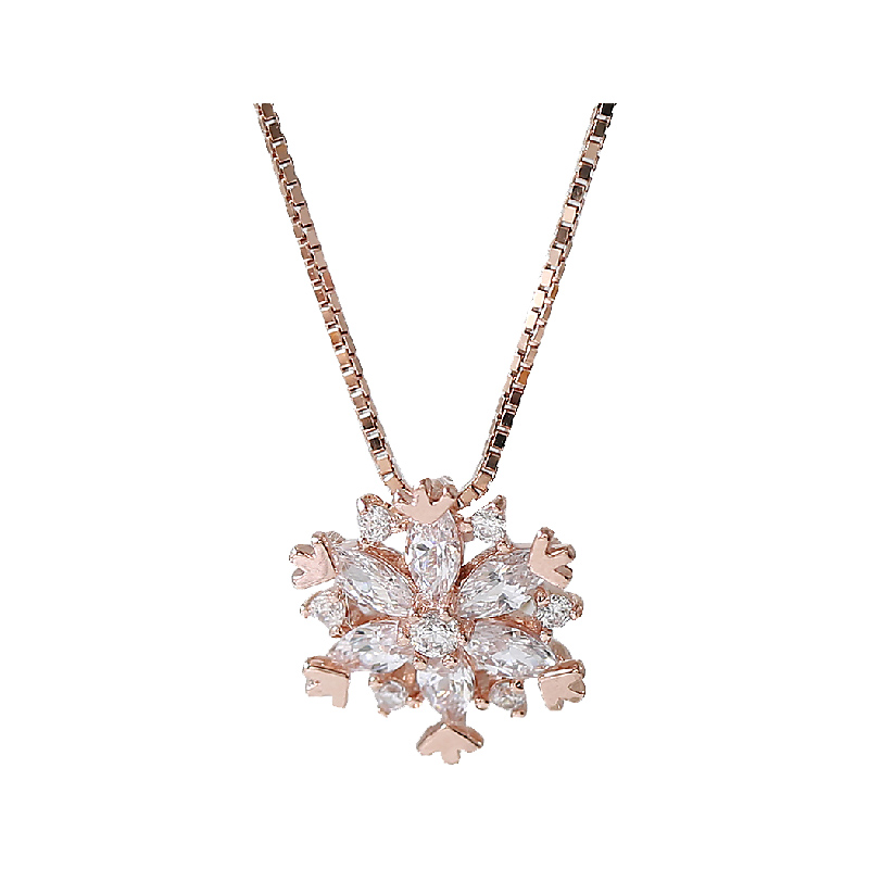 YYEU闪钻雪花项链