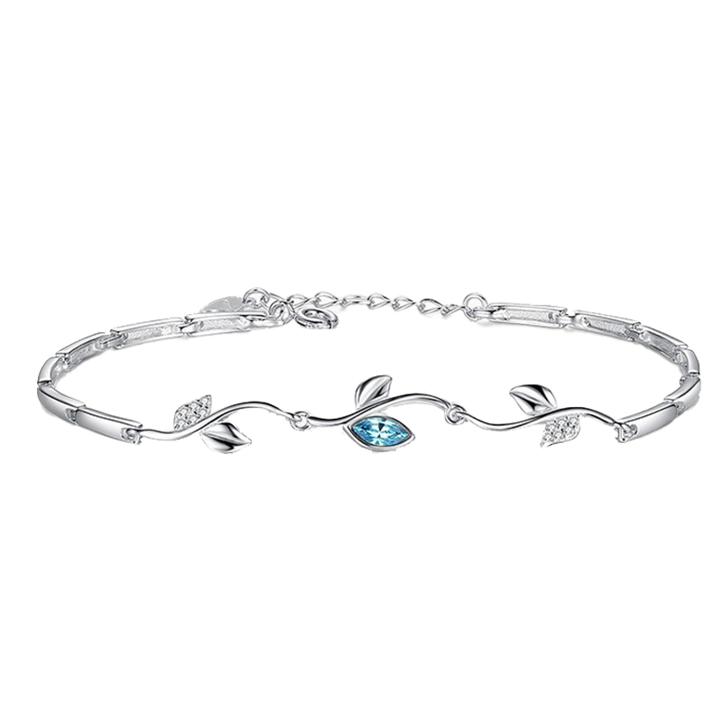 卡蒂罗纯银叶子手链