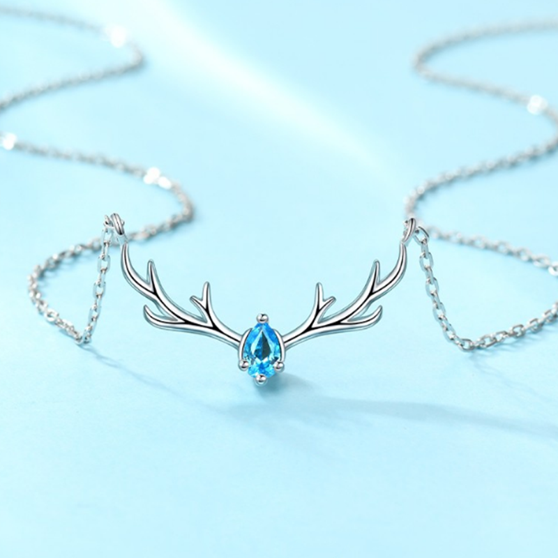 卡蒂罗天空蓝简约锁骨链