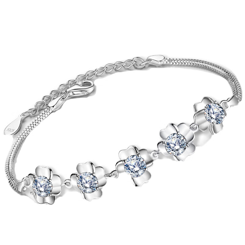 卡诗诺 四叶草纯银手链