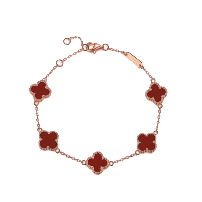 艾素 红玛瑙四叶草 手链