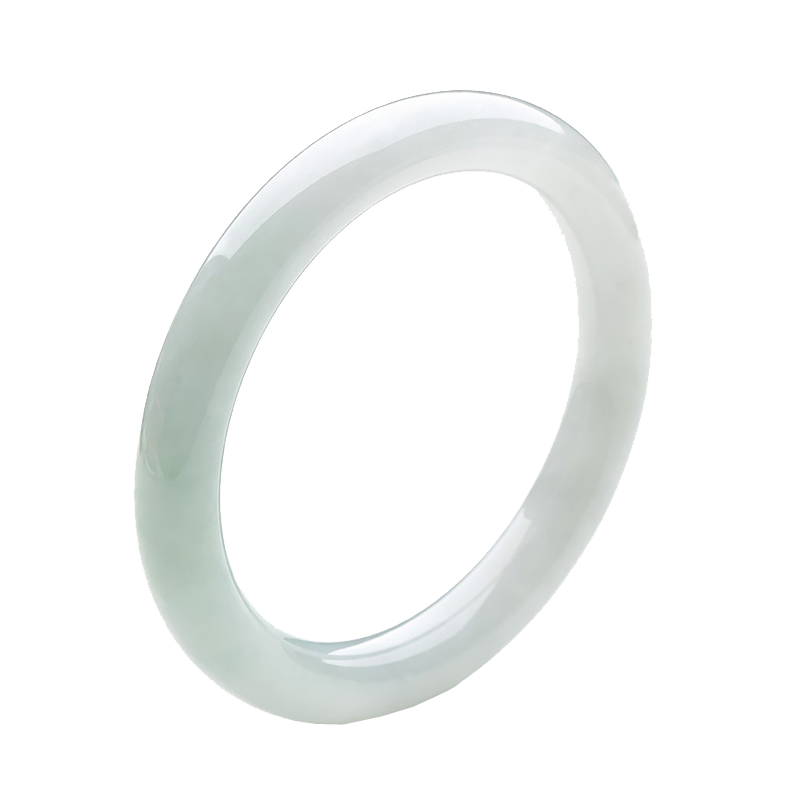 千载一玉 圆条纯色 翡翠手镯