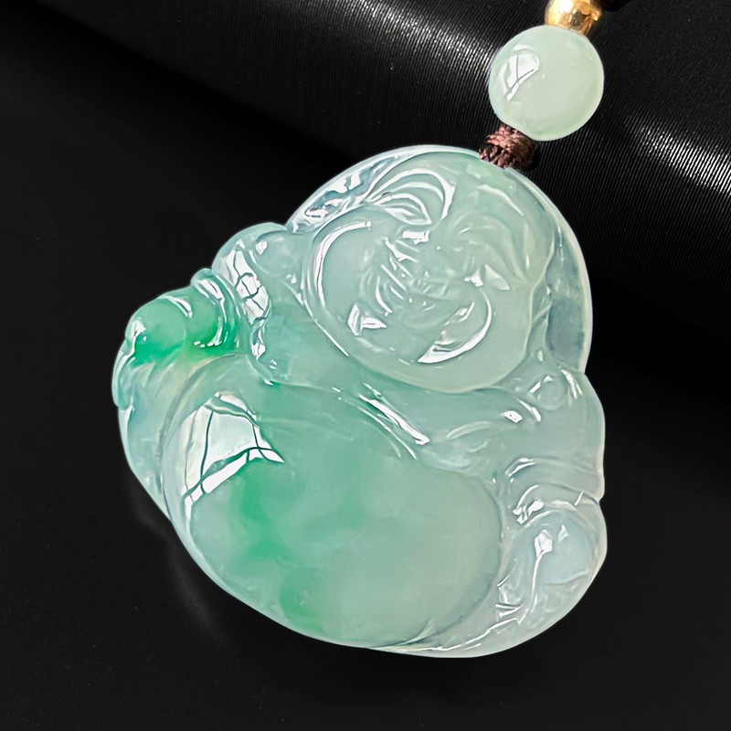 碧玉尊 浅绿飘花翡翠吊坠