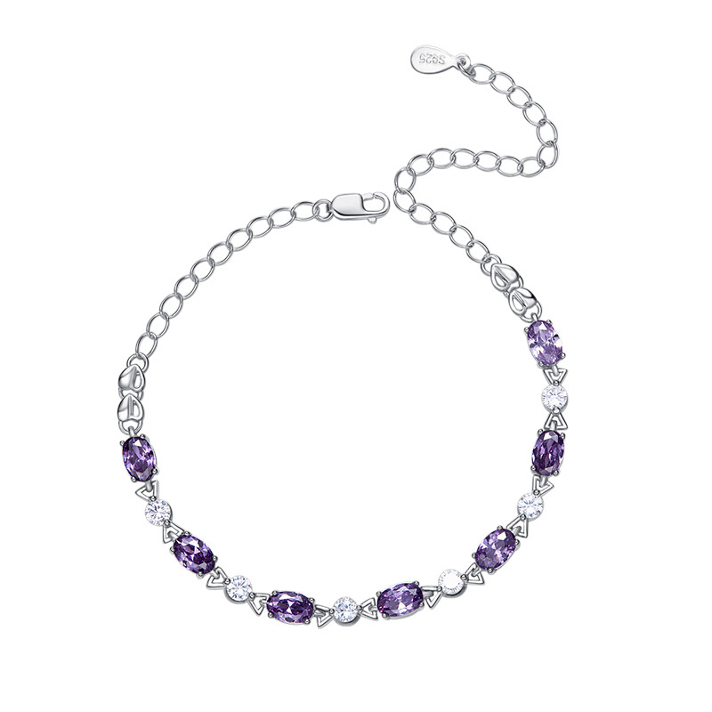 筑梦银 天然紫水晶手链