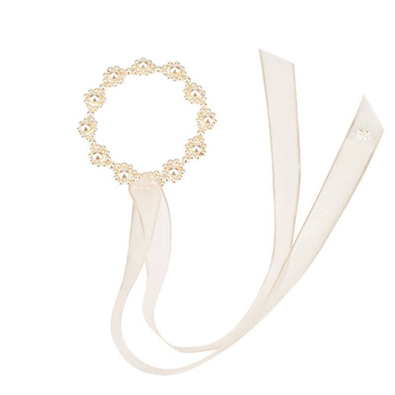 阿吉豆 手工编织珍珠织带手链