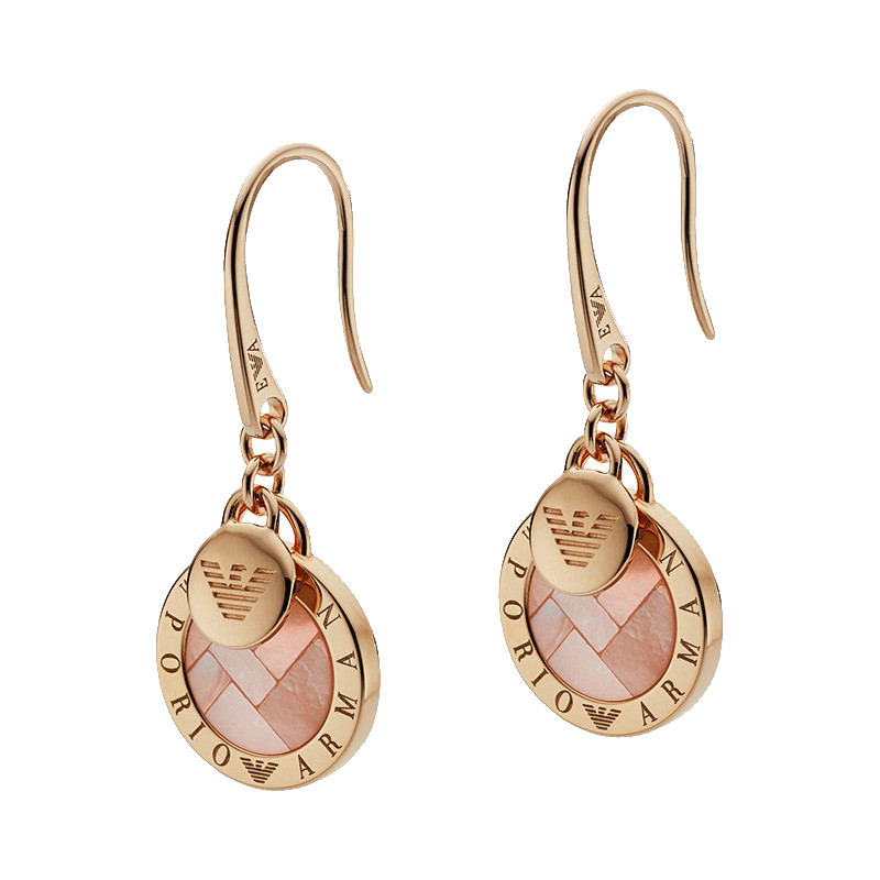 阿玛尼银质圆牌耳饰