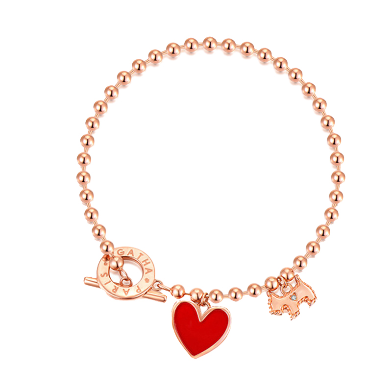 AGATHA爱心小狗手链