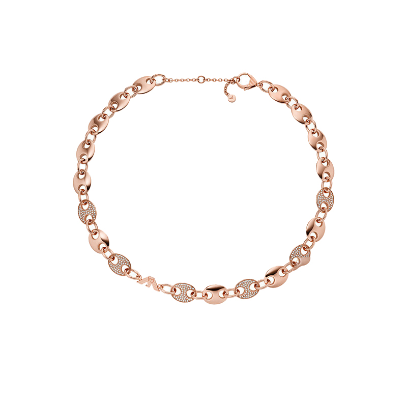 阿玛尼 镶钻猪鼻子 项链