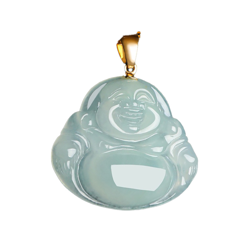 印象眸镶金扣头翡翠吊坠