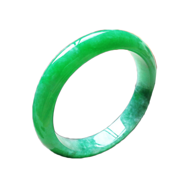 绿翠永恒 阳绿冰种飘花翡翠手镯