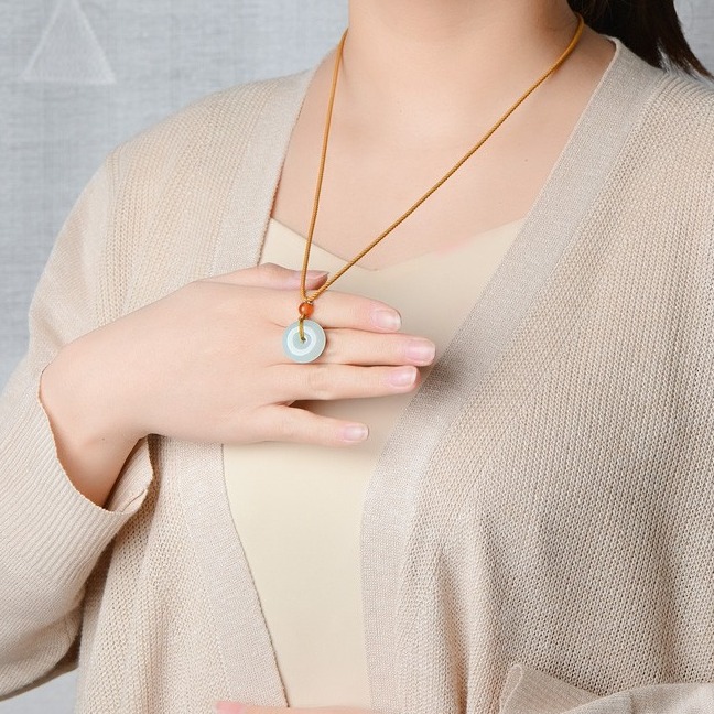 可玉可求 淡绿平安扣翡翠吊坠