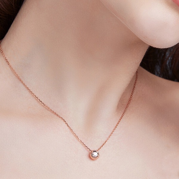 柯芙尼 玫瑰金钻石项链