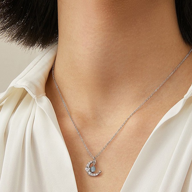 卡蒂罗925银星月项链