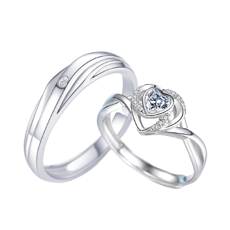 聚福品 心形仿真钻戒戒指