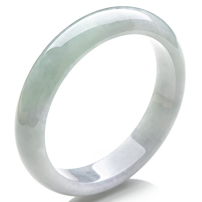 千载一玉 淡绿色飘花玉镯子