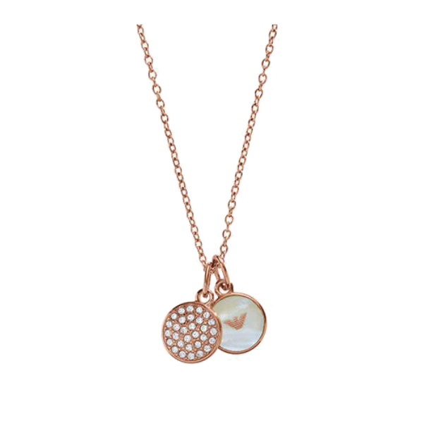 阿玛尼珍珠贝母镶钻项链