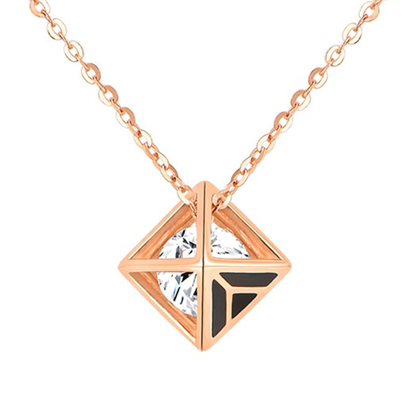 爱的约定 镶锆菱形项链