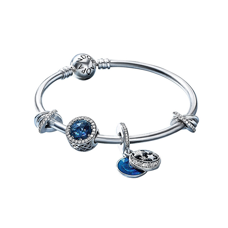 潘多拉 镂空星月手链