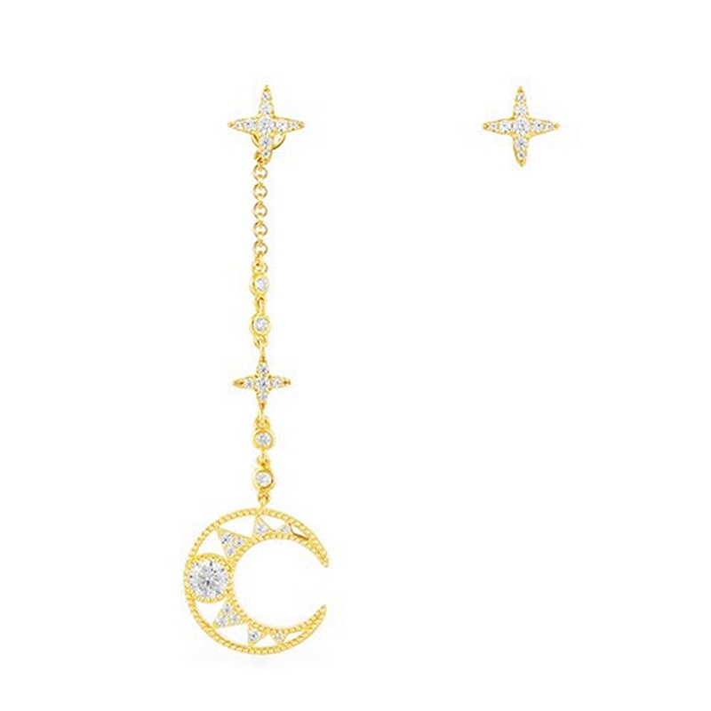 AM 梦幻星月不对称耳饰