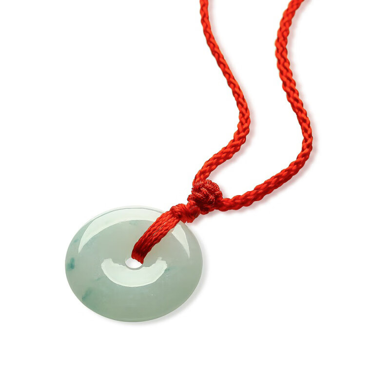 周大生冰糯冰飘花翡翠吊坠