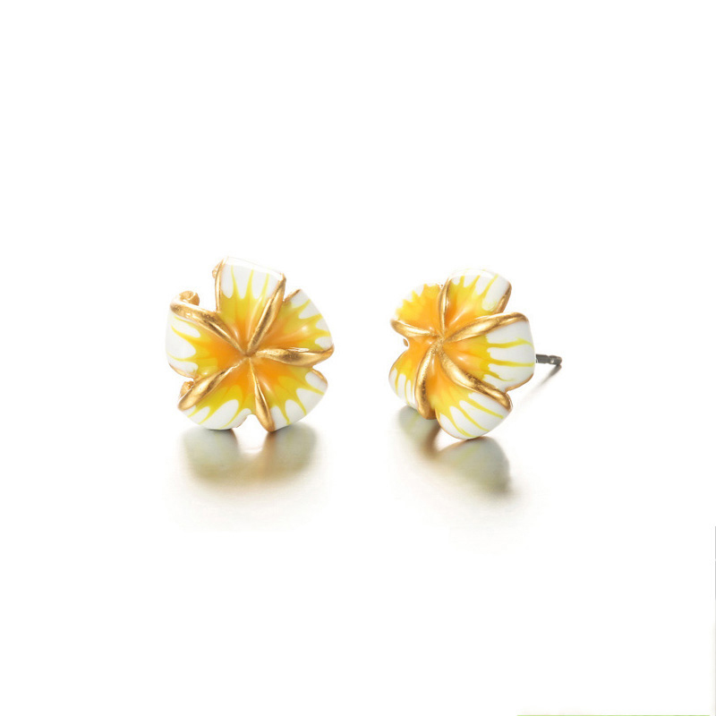 翡拉拉 手绘彩晶珐琅耳钉