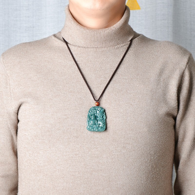 千载一玉 乘龙观音翡翠吊坠