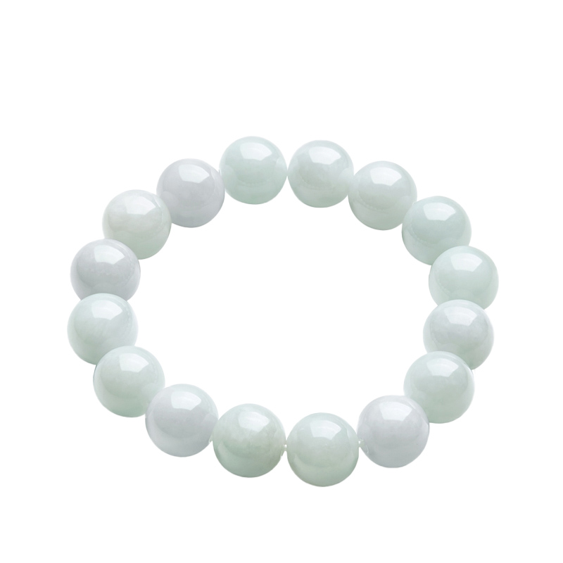 周大福温润典雅翡翠玉弹力绳手链