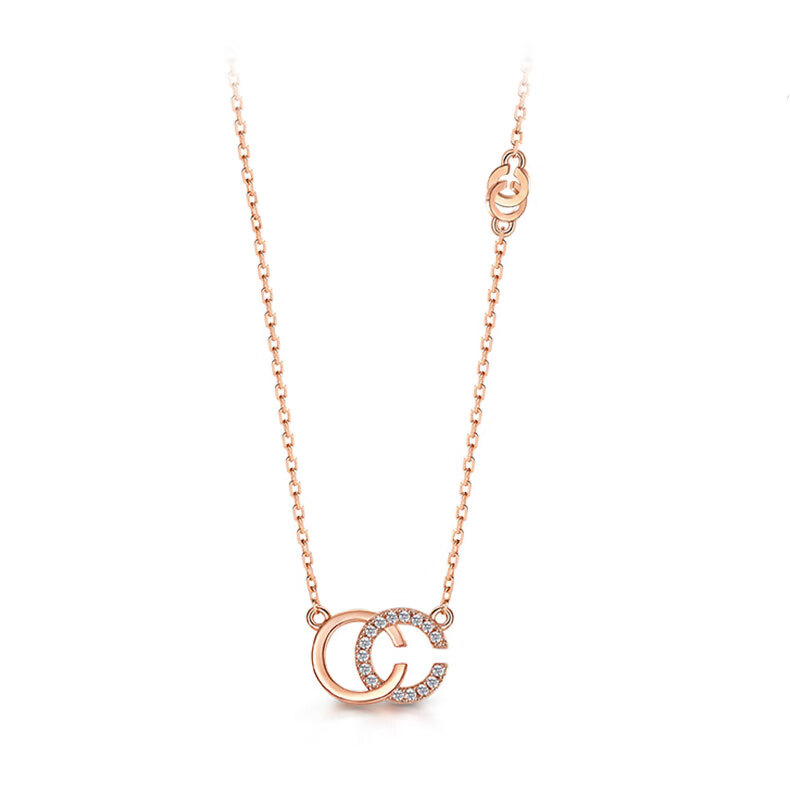 T400 双C字母银项链