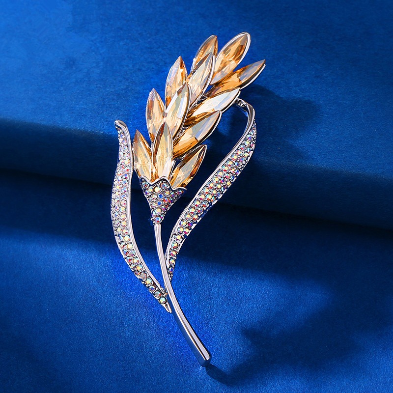 唐后麦穗水晶胸针