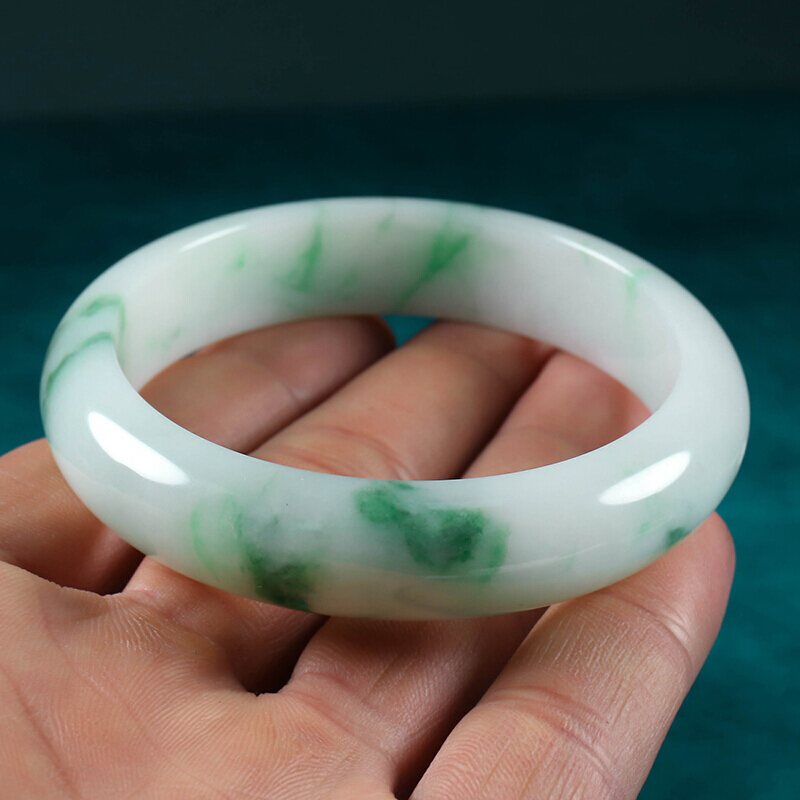 净心石 精美飘花翡翠手镯