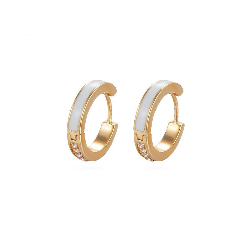 fellala 冷淡风珐琅耳环