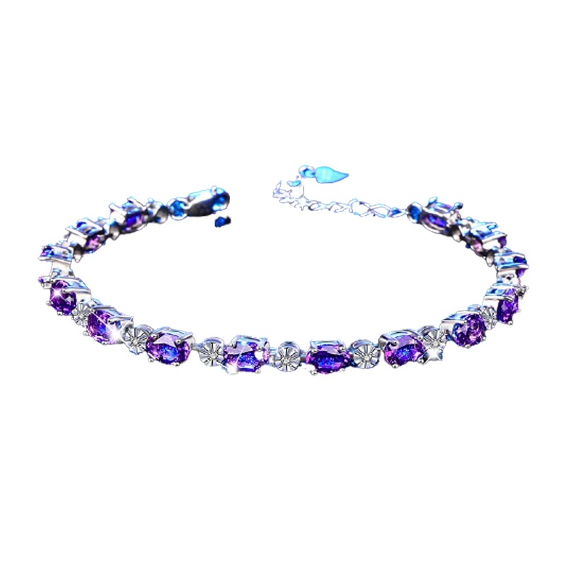 创意猪 天然紫水晶手链