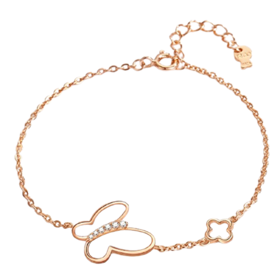 T400玫瑰金蝴蝶结手链