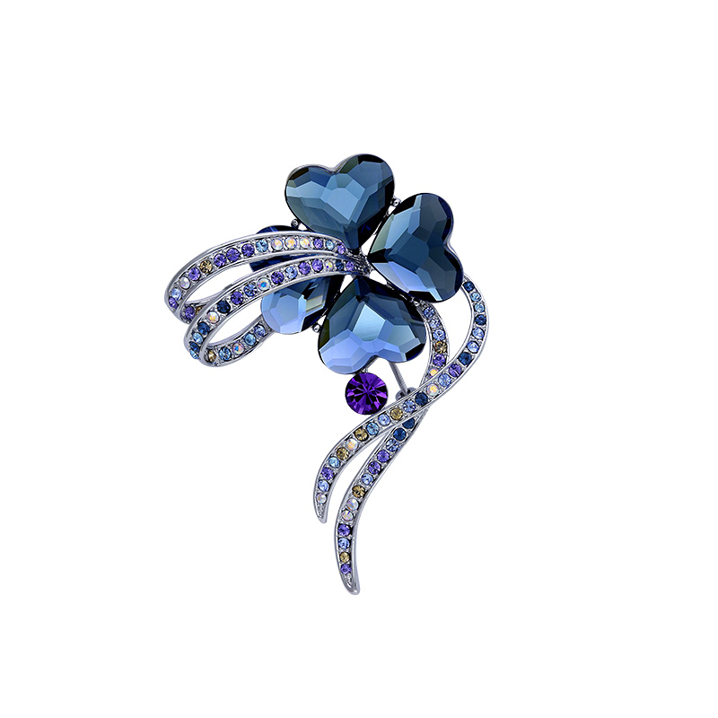 唐后 水晶四叶草 胸针