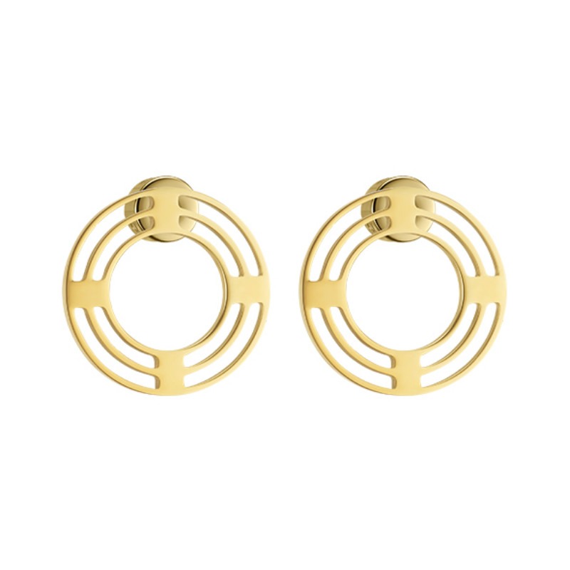 OOAK摩登线条圆环耳钉