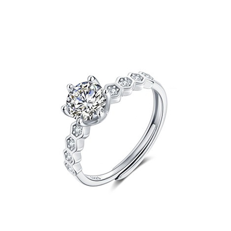 jg 莫桑石开口 戒指